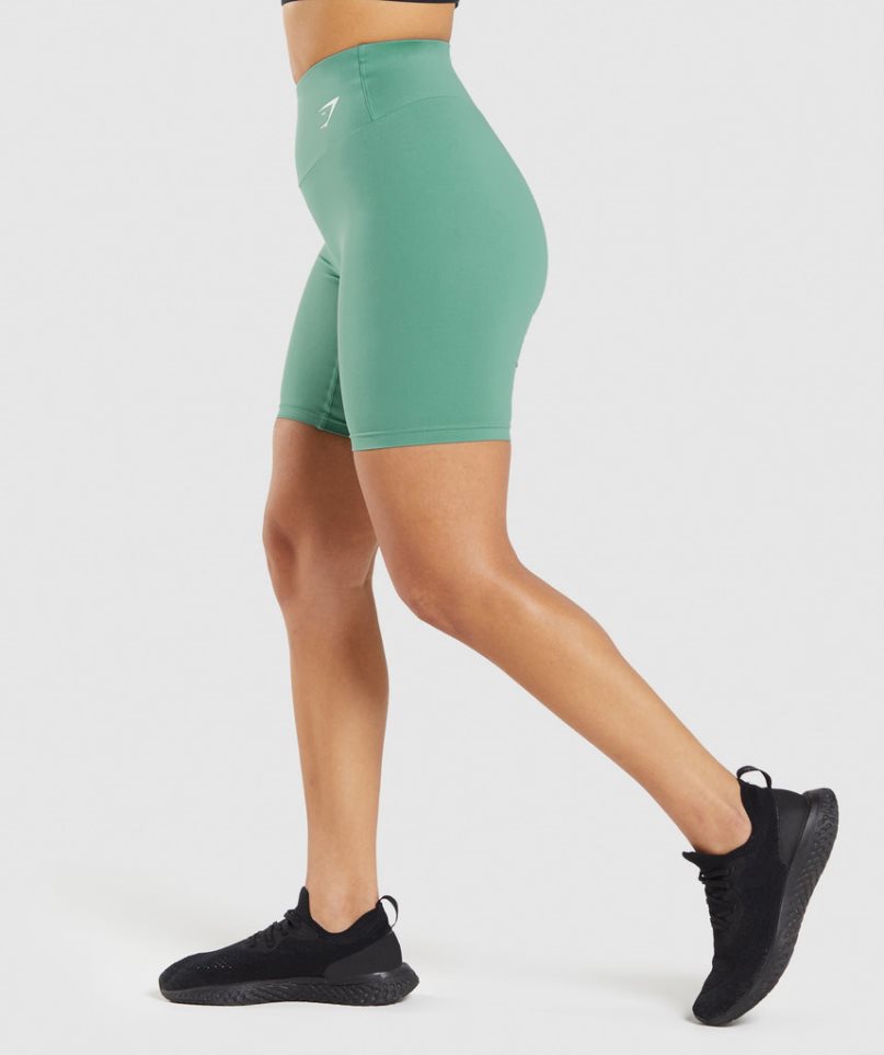 Women's Gymshark Training Cycling Shorts Green | CA 583NDA